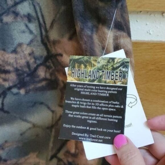 Trail Crest Highland Timber Embroidered Hunter Camouflage Fleece Zip Sz. XL Vest - Picture 6 of 10